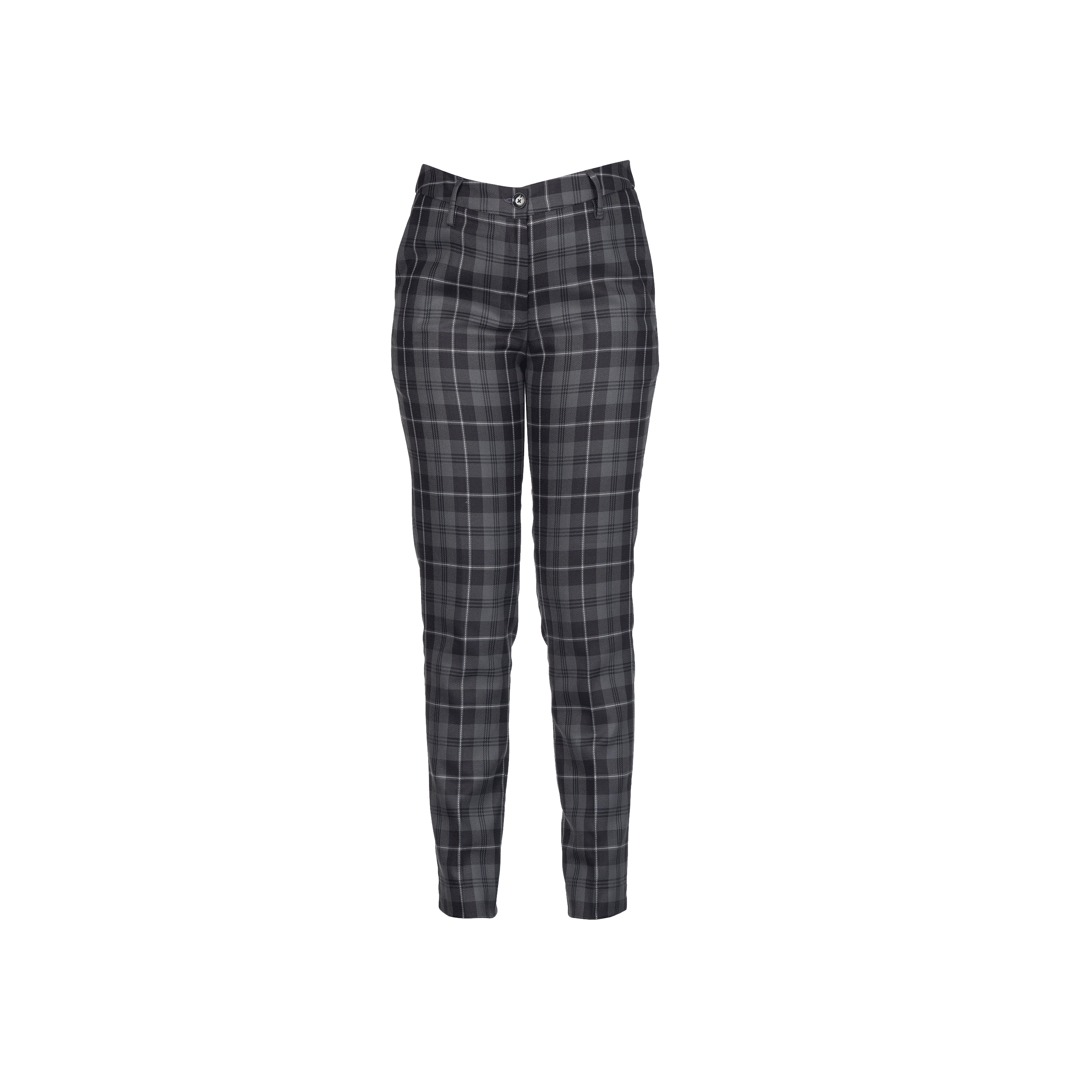 Womens Tartan Trousers - Granite Grey