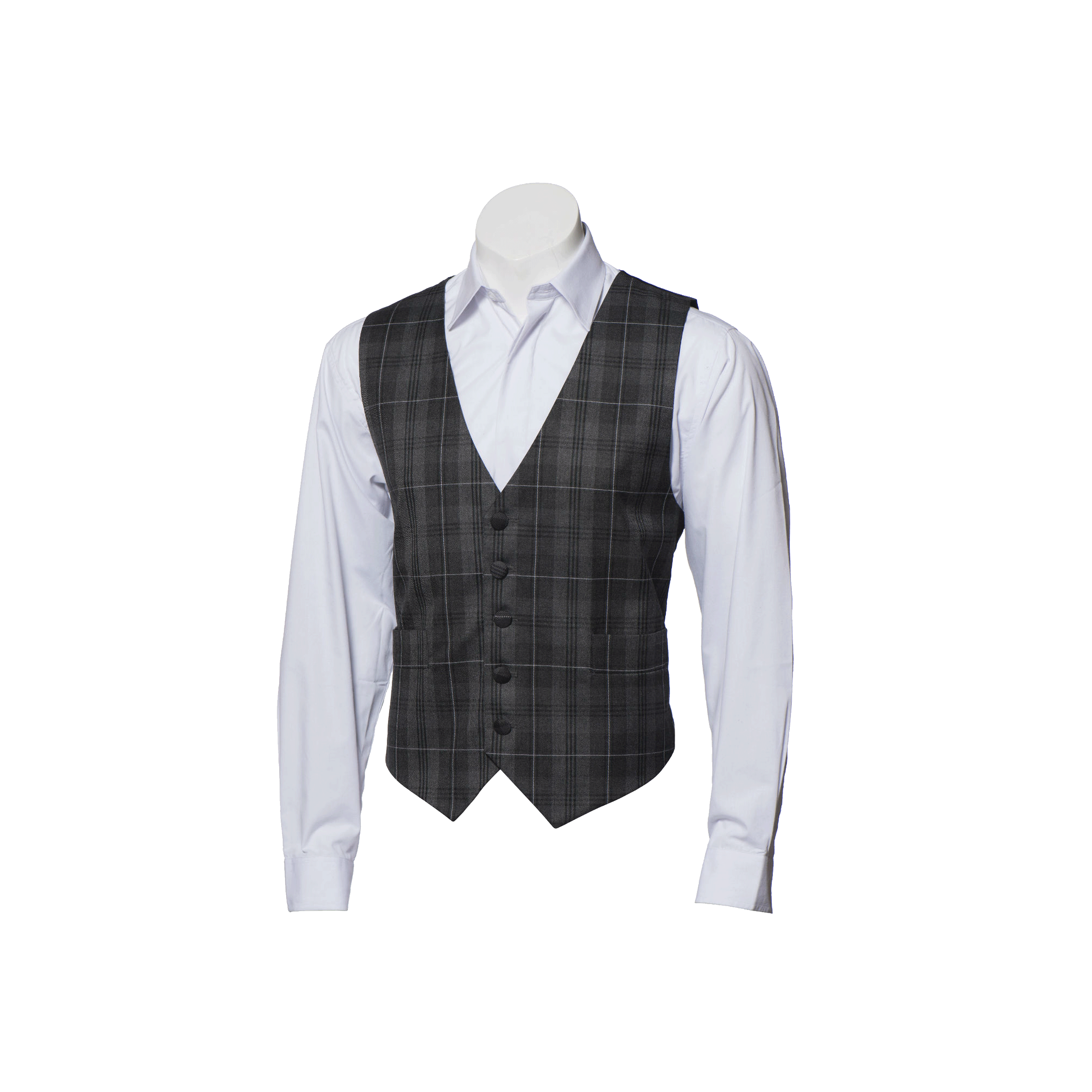 MENS TARTAN WAISTCOATS – GRANITE GREY