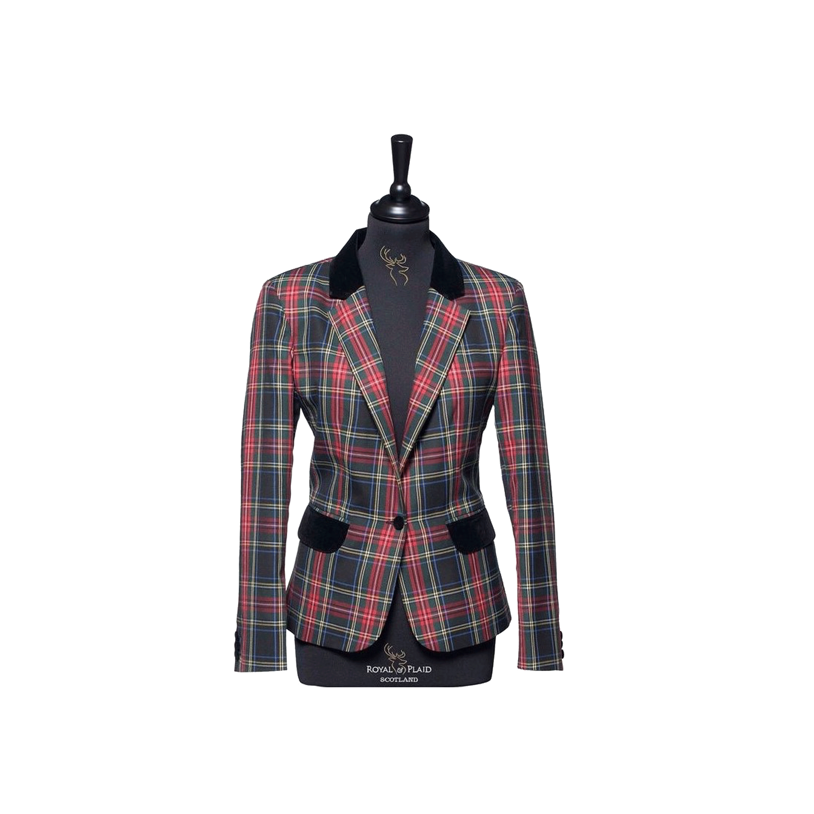 Womens Tartan Blazer - Black Stewart