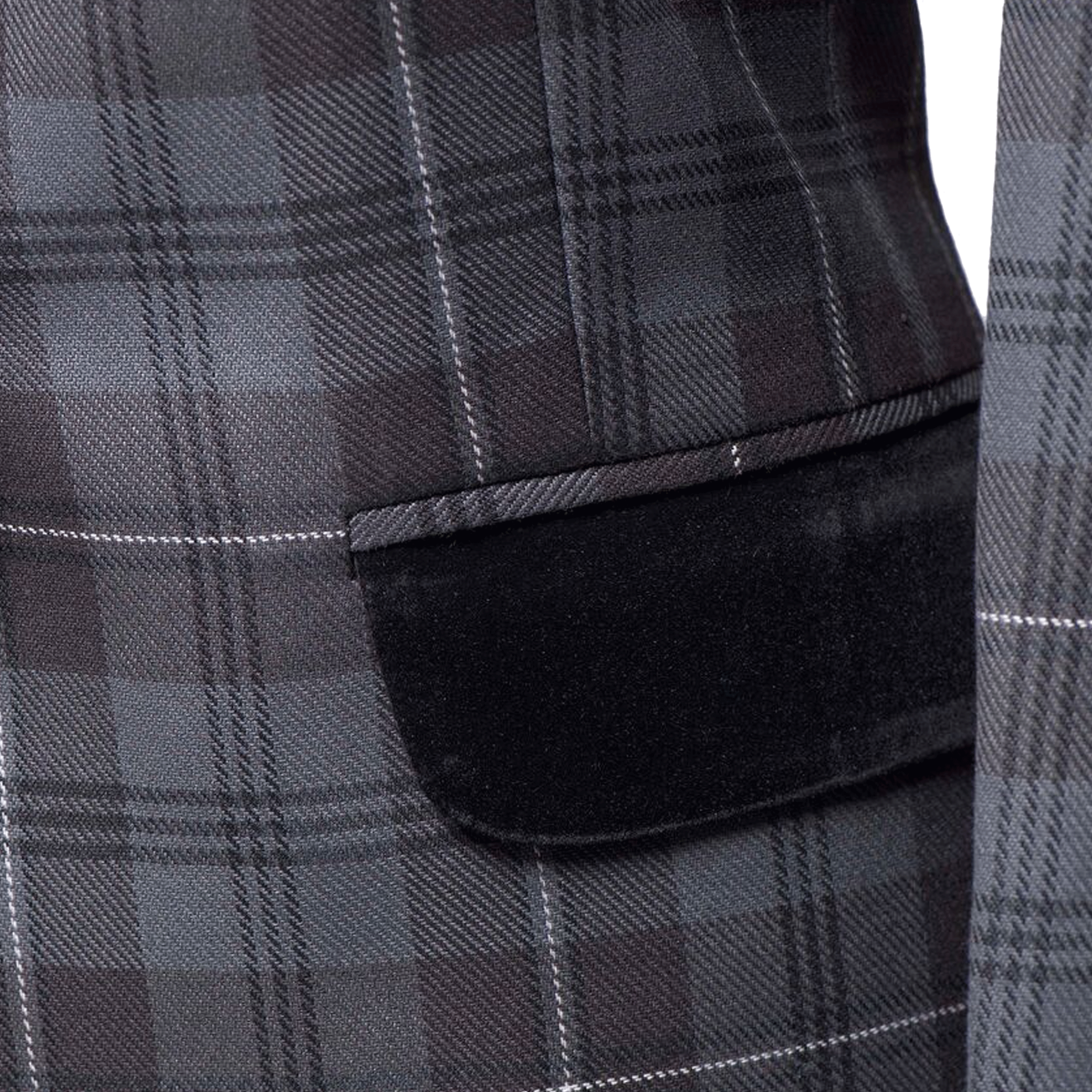 Womens Tartan Blazer - Granite Grey