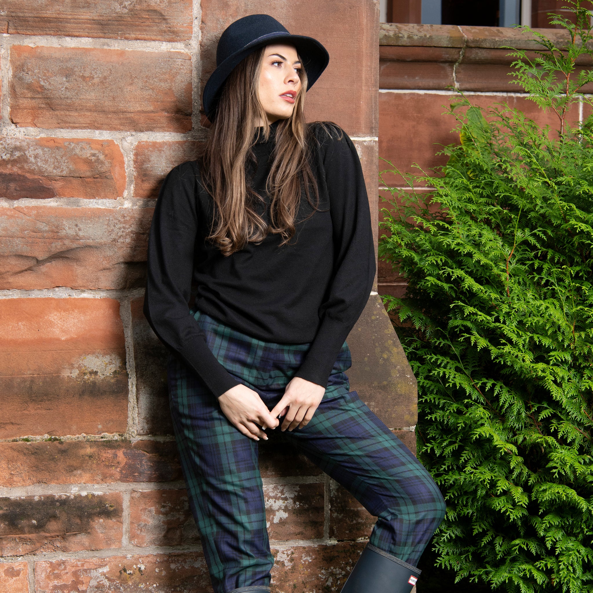 Black Watch Tartan Wool Plaid Trousers Side Tab Trouser Blackwatch