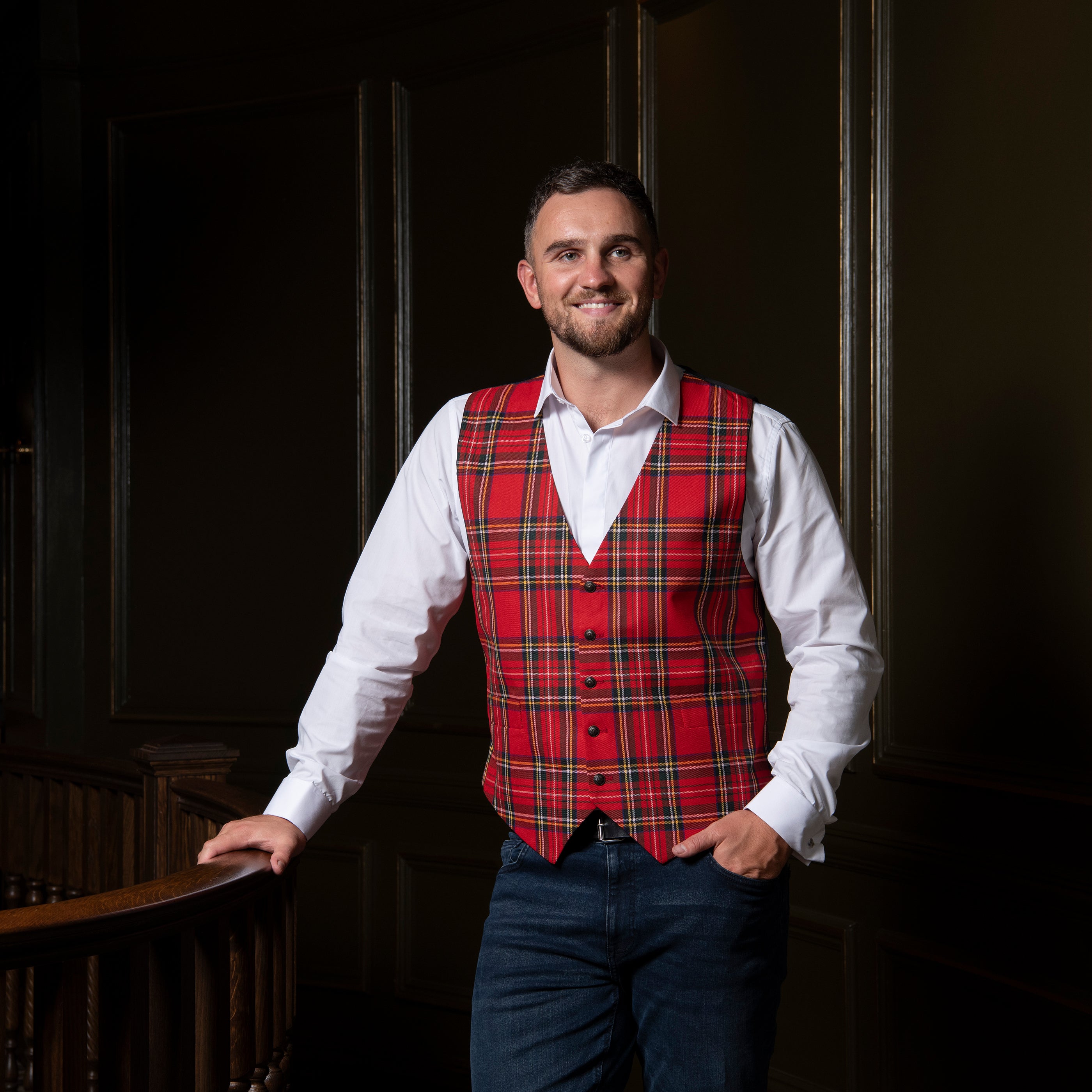 Plaid vest mens on sale