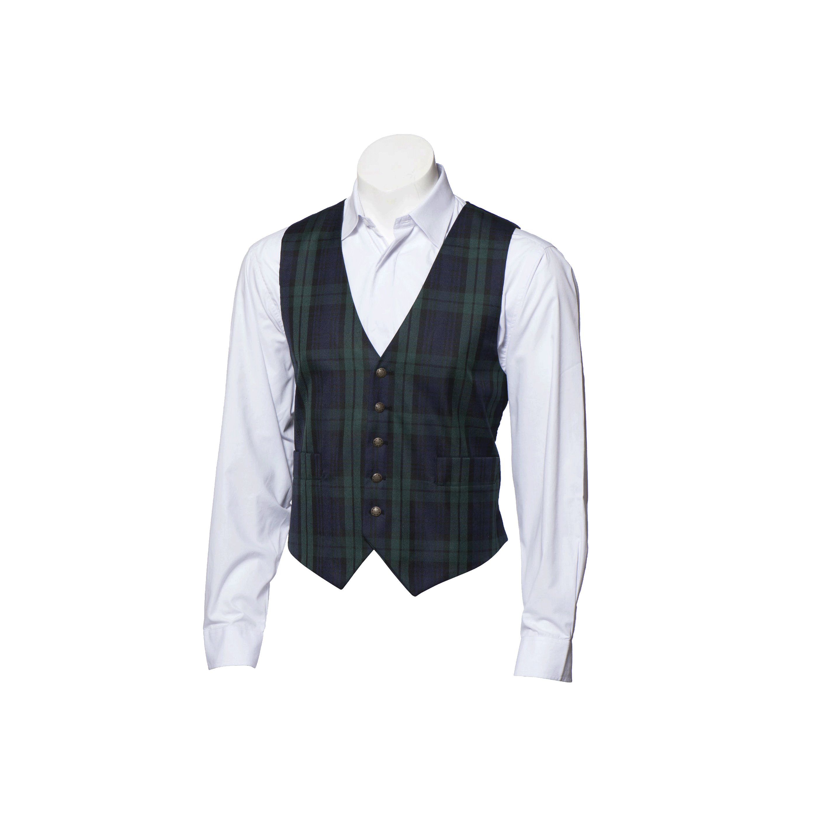 Mens Tartan Waistcoat - Black Watch